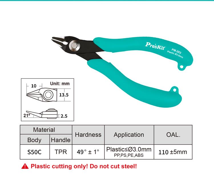 Professional side cutters for plastics/ especially for 3D printing