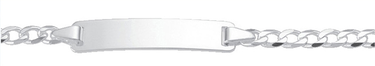 Id-Armband 3 Stück Silber 925/-, Flachpanzer 16cm