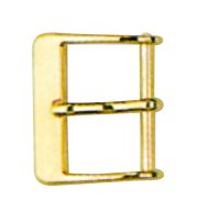 Pin buckle, stainless steel, 22mm, yellow, polished