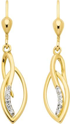 Ohrhänger Gold 333/GG/rh, Zirkonia