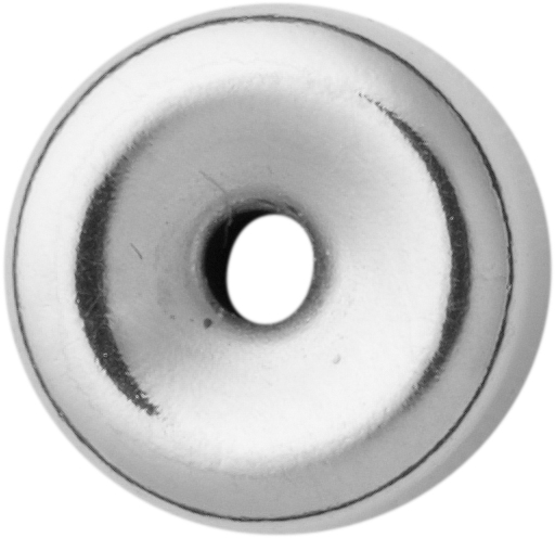 Roundel silver 925/- polished, round Ø 7.00mm height 3.80mm
