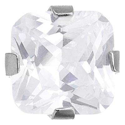 Prikbel Systeem 75, Tiffany Cubic Zirkonia 4x4mm Studex