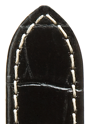 Pasek skórzany Bali KN 12mm czarny z elegancką strukturą Louisiana i kontrastowy szew