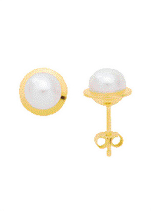 Ear studs gold 375/GG, freshwater pearl 8.50 mm