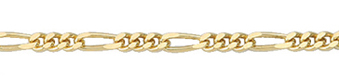 Collierkette Gold 585/GG, Figaro 50cm