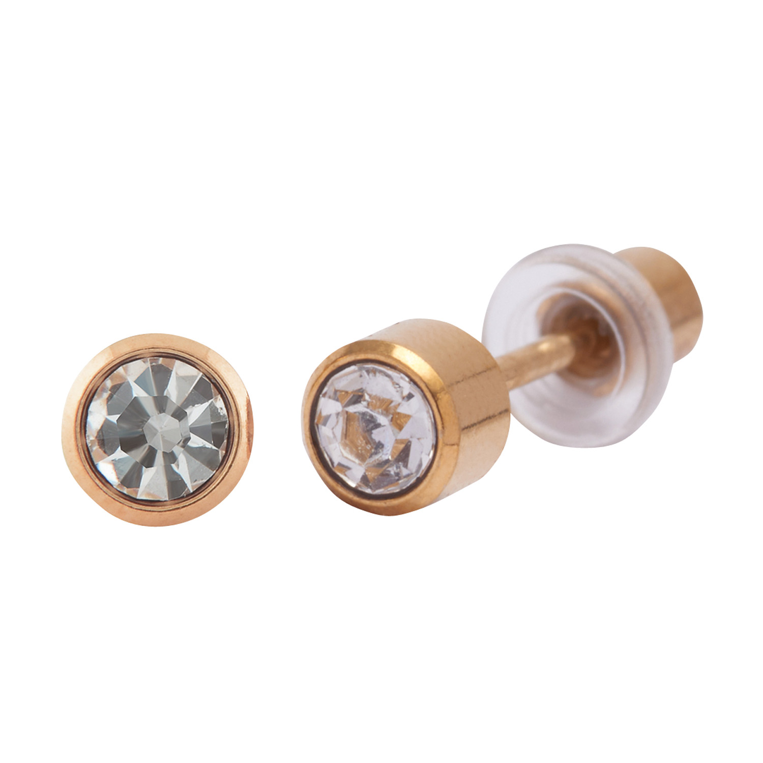 Ohrlino Schietoorbellen Ronde Vatting geel 4mm, Kristal 3mm Bijzonderheid: Kristal Wit / Kleur: geel