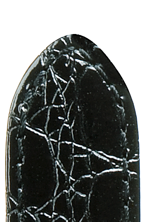 Pasek skórzany Kim 10mm czarny ze strukturą kroko, szyty