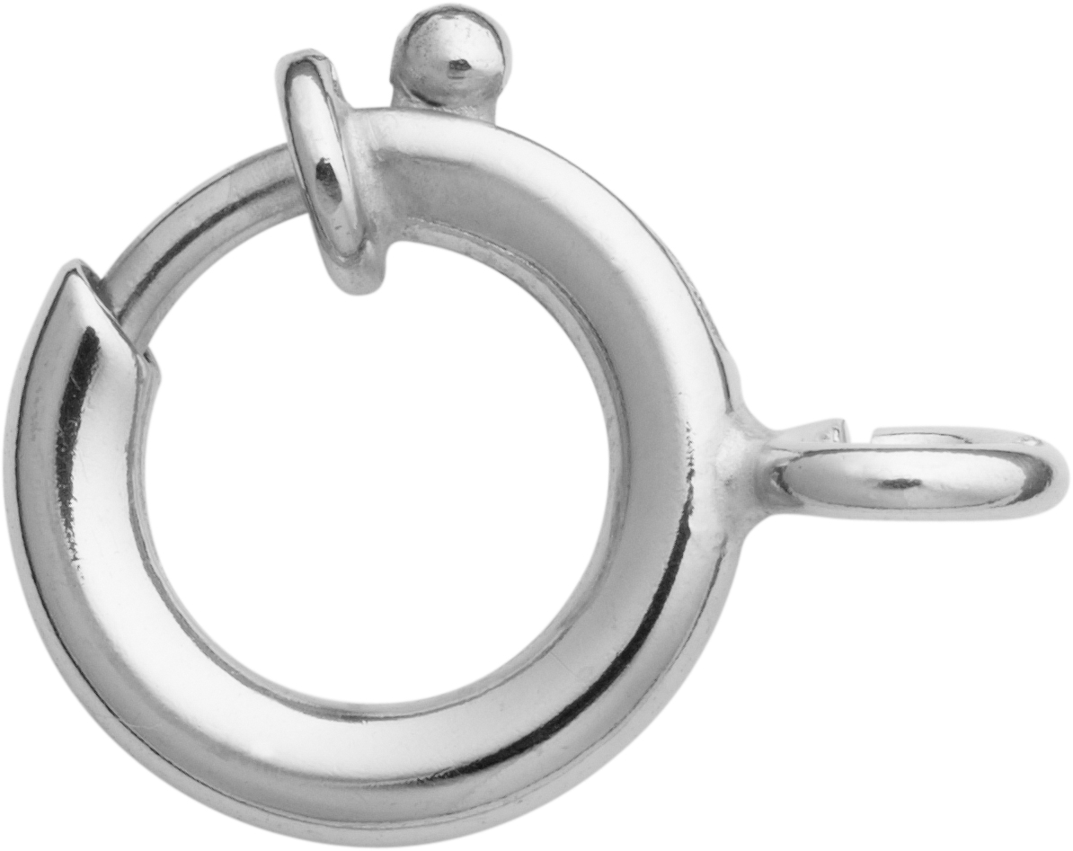 Spring ring silver 925/- Ø 12.00mm with collar
