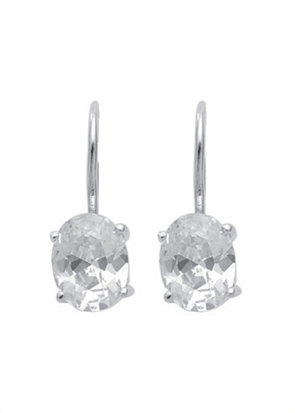 Dropped earrings with clevis silver 925/rh, zirconia