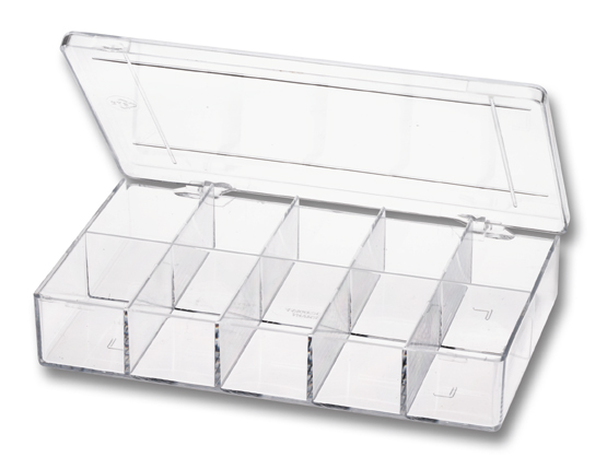 Plastic box with 10 compartments