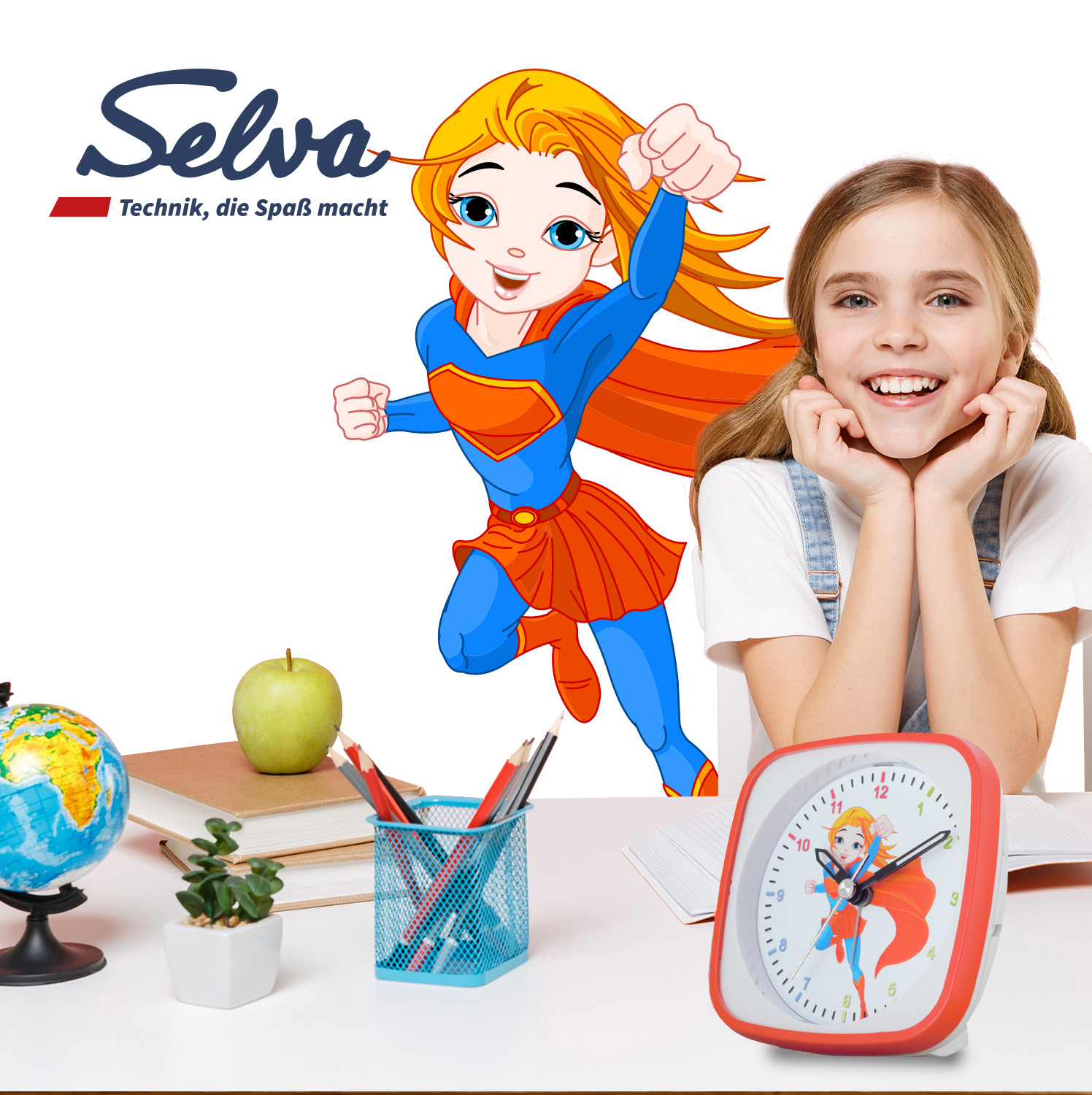 SELVA Kinderwekker Supergirl, geluidsarm