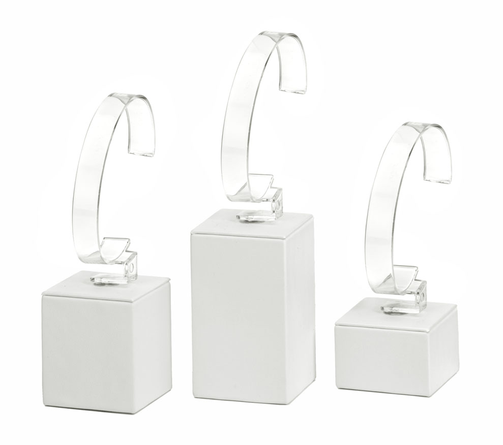 Watch stand Square, white, contents: 3 pcs.