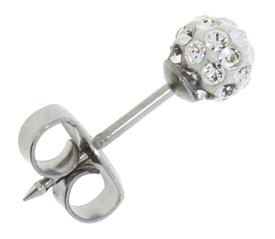 First ear stud System 75 white fireball crystal Studex