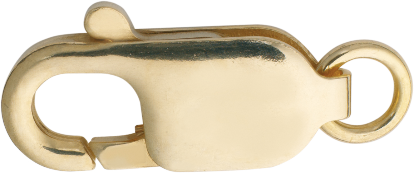 _ Karabiner flach Gold 750/-Gg 16,00mm gestanzt mit Bindering Ø 5,00mm