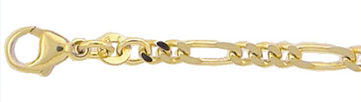 Bracelet gold 585/GG, Figaro 19.00cm