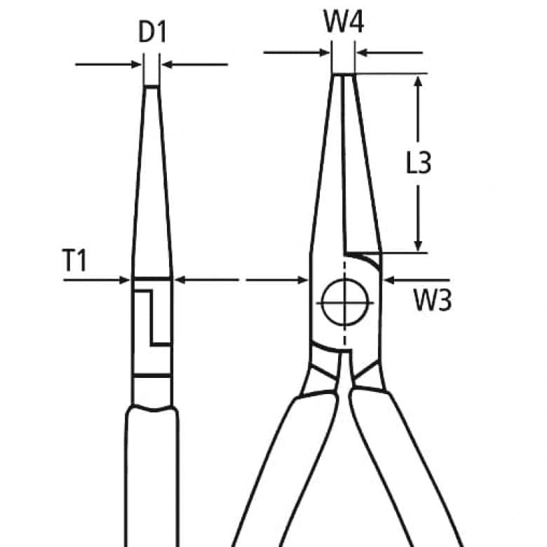 Knipex sieraden buigtang/rondtang zonder kartels, lengte 130mm