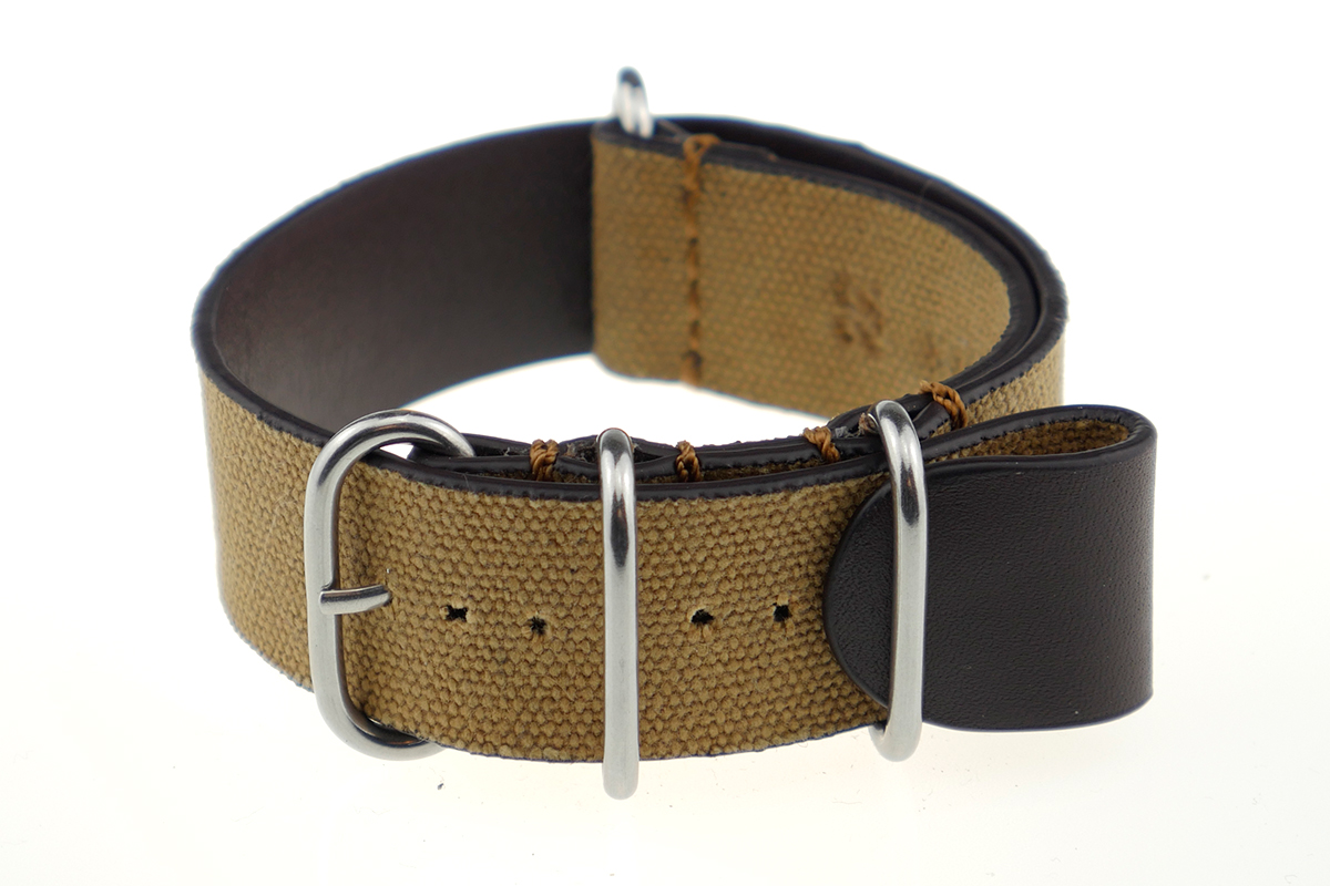 Eyelet watch strap Denver 24mm cognac