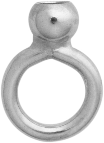 Końcówka  srebro 925/- zewnątrz Ø 2,50mm z dużym zamkniętym kółkiem