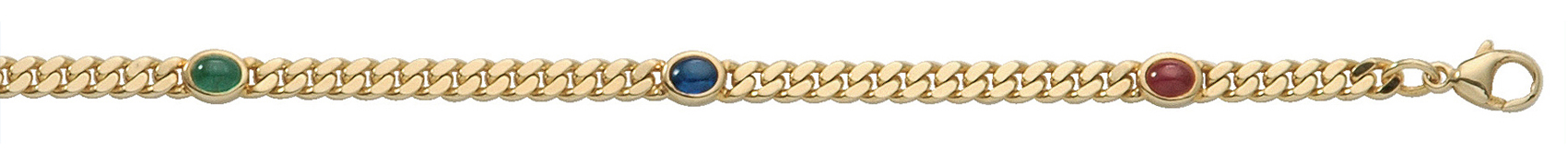 Armband Gold 585/GG, Rubin, Safir, Smaragd