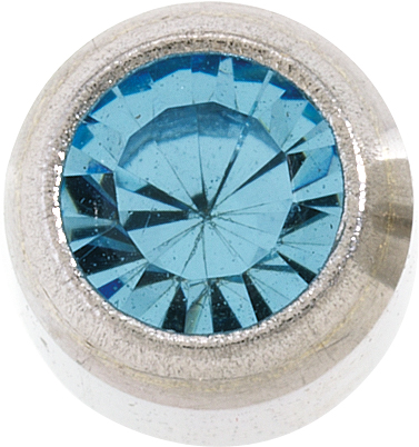 _ First ear stud Studex plus, 3.95 mm white aquamarine