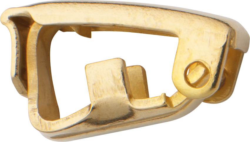 Ring clasp, metal, 4.0mm, yellow, gold-plated, polished