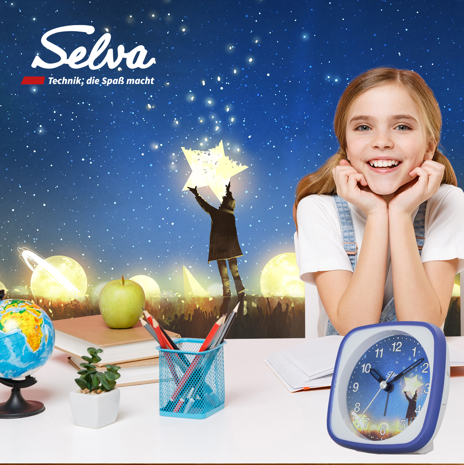 SELVA Exclusive children's alarm clock, silent