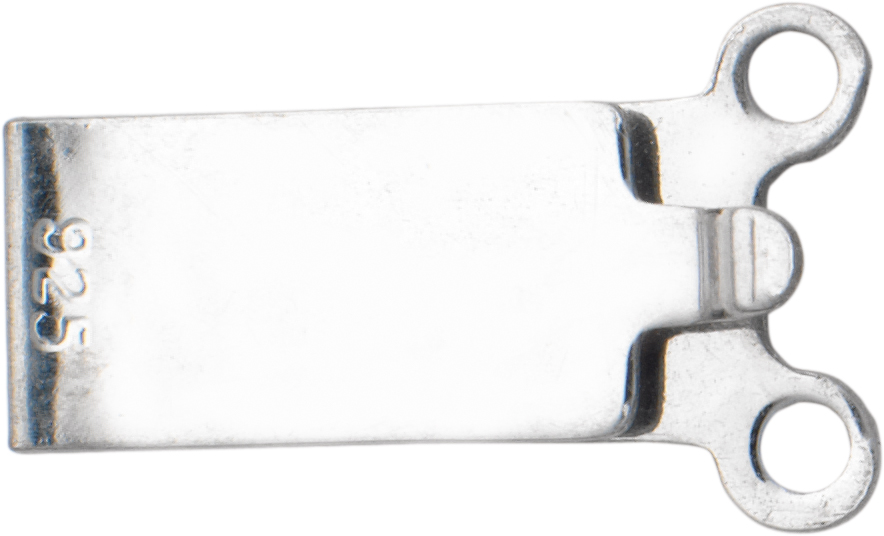 boeksluiting zilver 925/- 2-rijig,  l  9,50 x  b  4,90mm