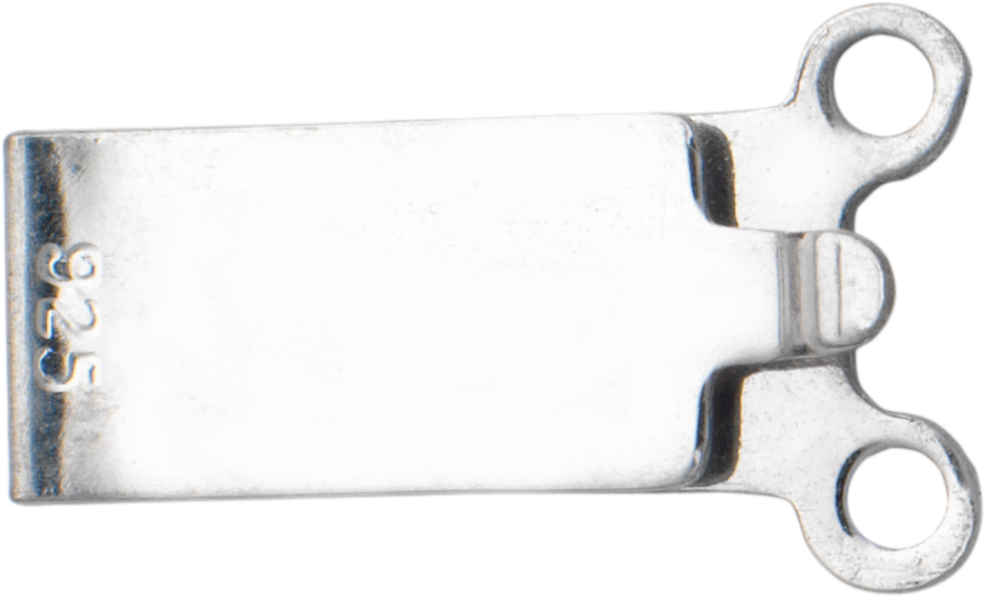 _ Box snap silver 925/- 2-row, L 9.50 x W 4.90 mm