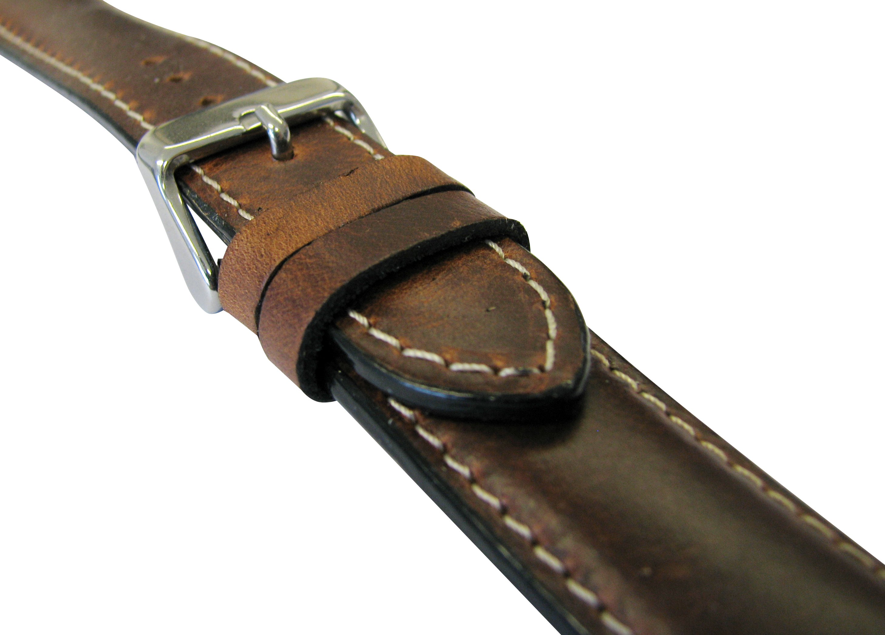Leather bands, 10-piece card, saddle leather, 18-22mm, black, dark brown, medium brown
