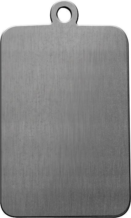 Keychain, stainless steel, rectangular