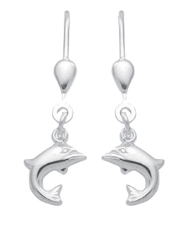 _ Ohrhänger mit Brisur 3 Paar Silber 925/-rhod. Delphin