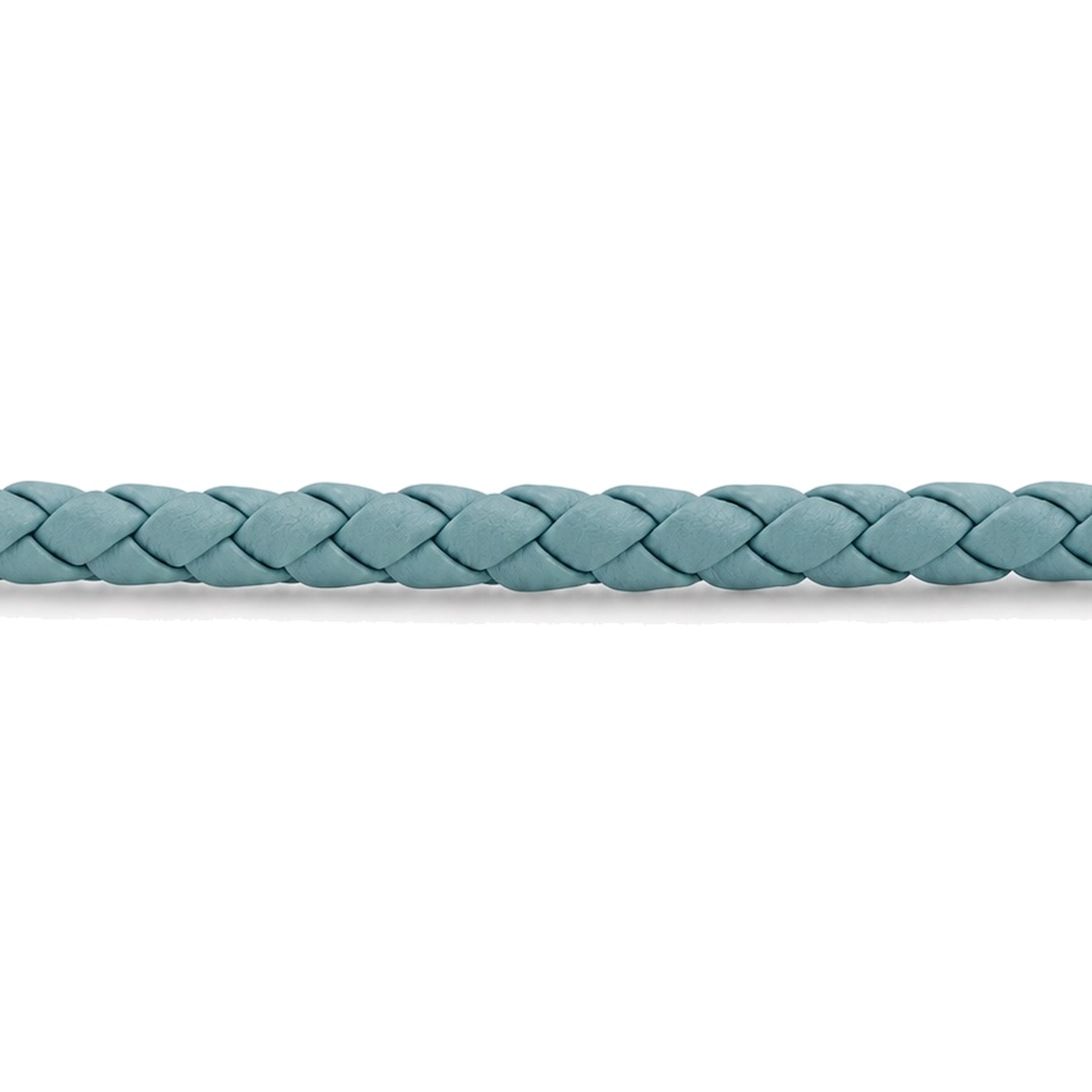 Lederband geflochten Rindleder Ø 3 mm, hellblau, Länge 1 m
