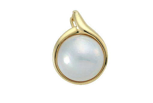 Charm for chain gold 585/GG, Mabe pearl