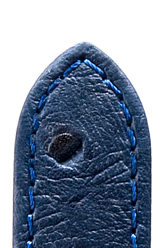 Pasek skórzany Tivoli 12mm ciemnoniebieski ze strukturą strusia, szyty
