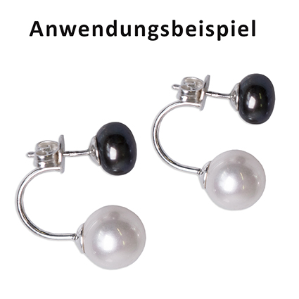 Doppel-Ohrring mit Poussetten, Gold 750/gelb