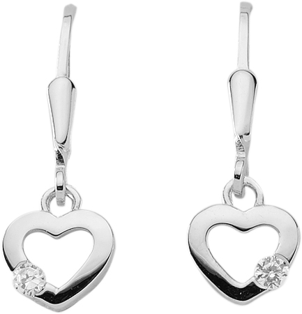 Earrings silver 925/rh heart zirconia 3-pcs. ass.