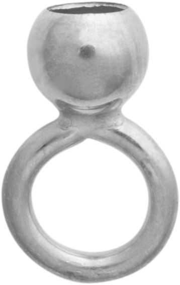_ Cap gold 585/-Wg rhodanised outer Ø 3.50mm with large eye, closed