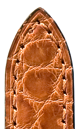 Pasek skórzany Kensigton 18mm złoty ścięty brzeg
