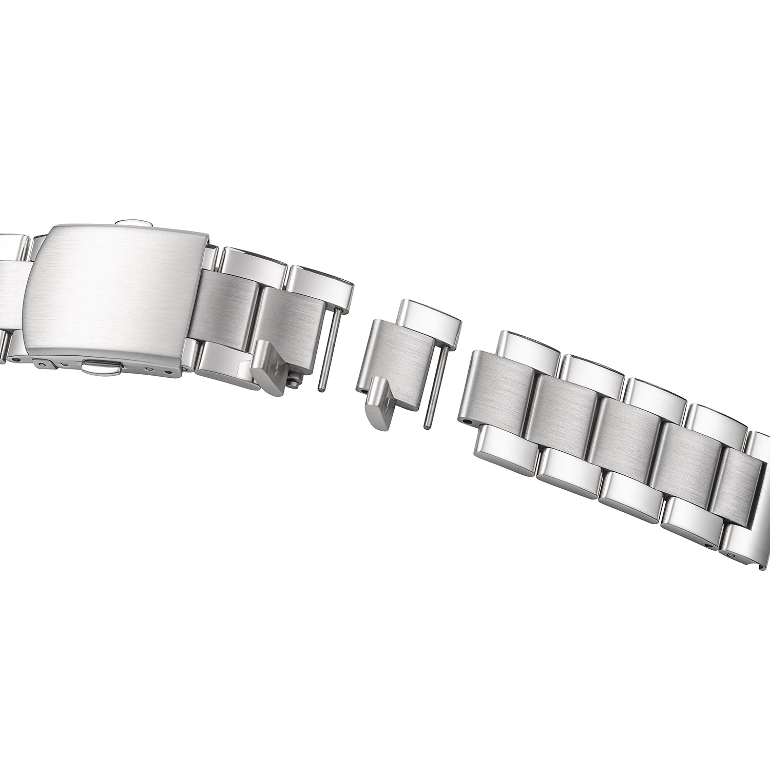 _ Metallband Edelstahl 20-20mm massiv, mit wechselbaren Anstoß - per Hand kürzbar
