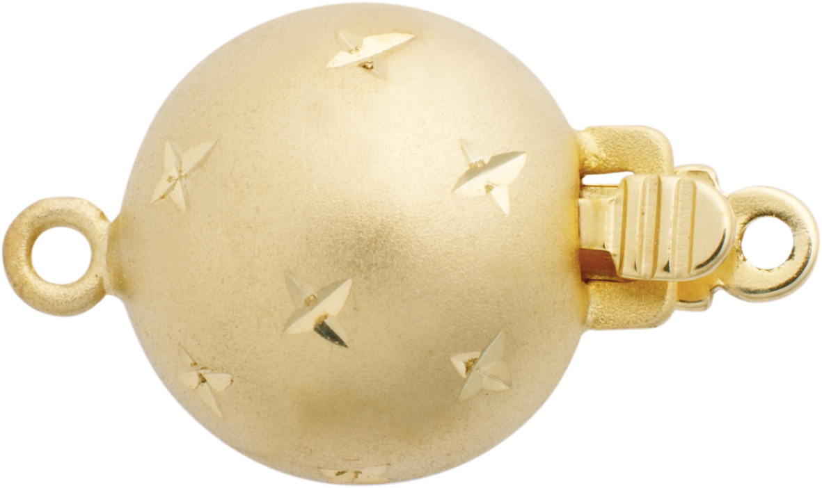 Zapięcie w kształcie kulki jednorzędowe złoto 585/-żółte złoto diamentowane, kulka Ø 10,00mm