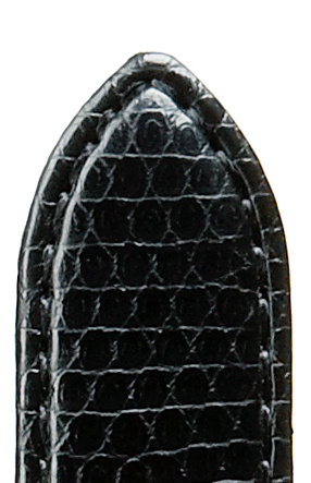 Lederband Brillant 16mm schwarz, extra lang mit modischer Eidechsprägung