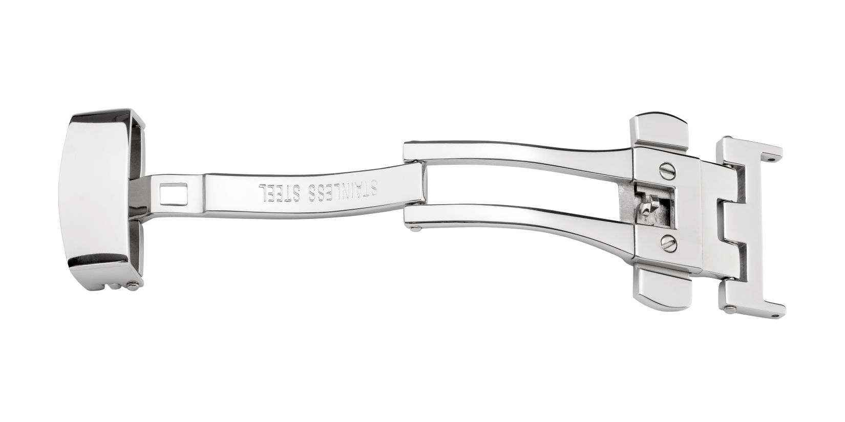 leren band sluiting edelstaal 18mm staal gepolijst met 2 drukknopen