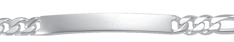 Id-Armband Silber 925/-, Figaro 23cm