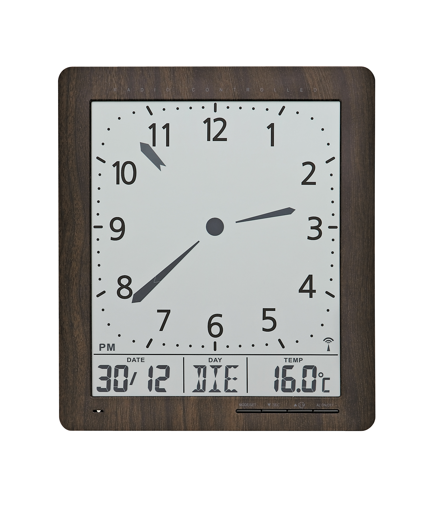 AMS radio wall / table clock analog / digital, black