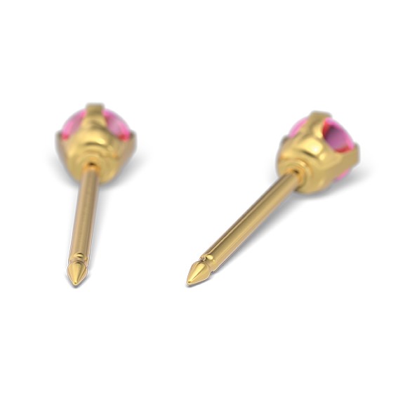 First ear stud System 75 yellow, Tiffany with rose 3mm, Studex