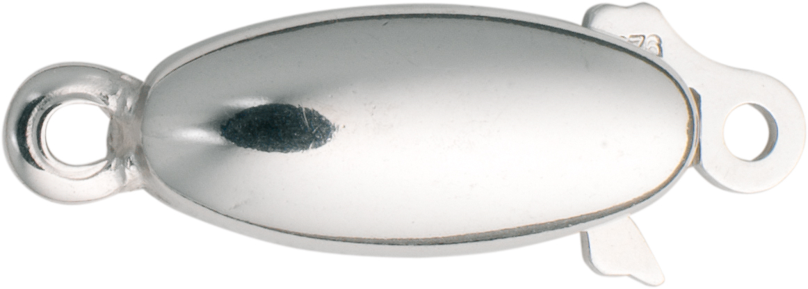 Clasp single-row silver 925/-, oval, L 12.00 x W 5.00mm