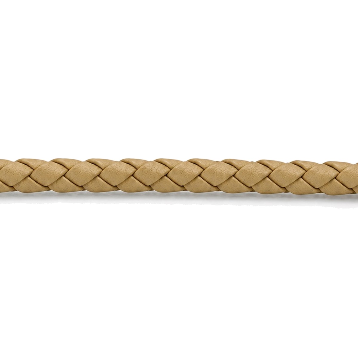 Lederband geflochten Rindleder Ø 3 mm, beige, Länge 1 m