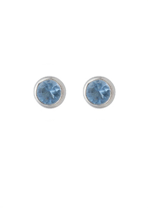 Ear studs 3 pairs silver 925/rh round 5.00 mm, zirconia coloured
