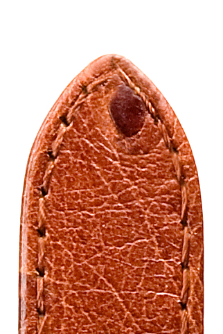 Pasek skórzany Tivoli 12mm czerwono-brązowy ze strukturą strusia, szyty