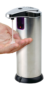 Infrared soap dispenser, also for disinfectants